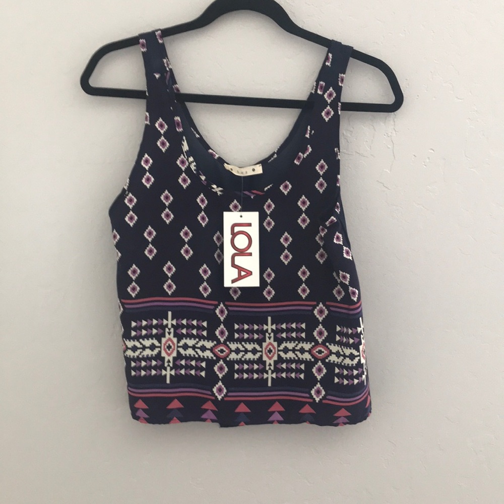 Tribal Tank Top with Sheer Back